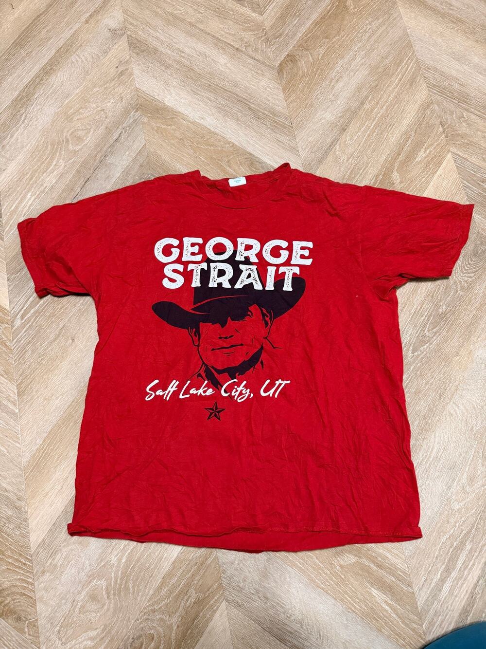 George Strait Salt Lake City Red Country Concert Graphic Tee XL